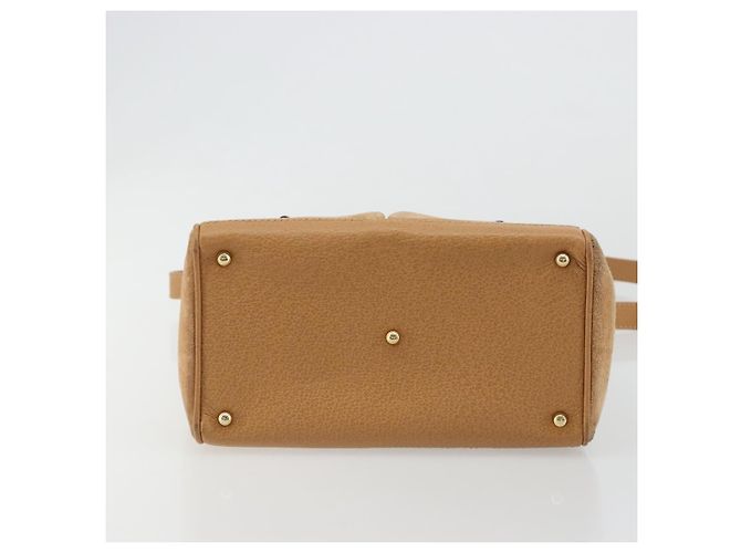 GUCCI Bamboo Handtasche Wildleder 2way Beige Gold 000 1364 0316 Auth 181173 Golden - Ansicht 5