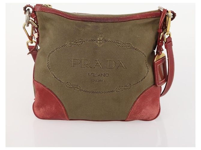 Tote Bag SAINT LAURENT PRADA Canvas PVC 2 Set Beige Auth BA12662 - Ansicht 10