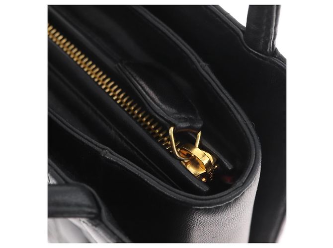 Borsa Christian Dior Lady Dior in pelle di agnello nera e oro Auth 181559SAM Nero D'oro - vista 18