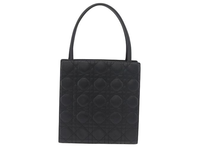 Borsa Christian Dior Lady Dior in pelle di agnello nera e oro Auth 181559SAM Nero D'oro - vista 2