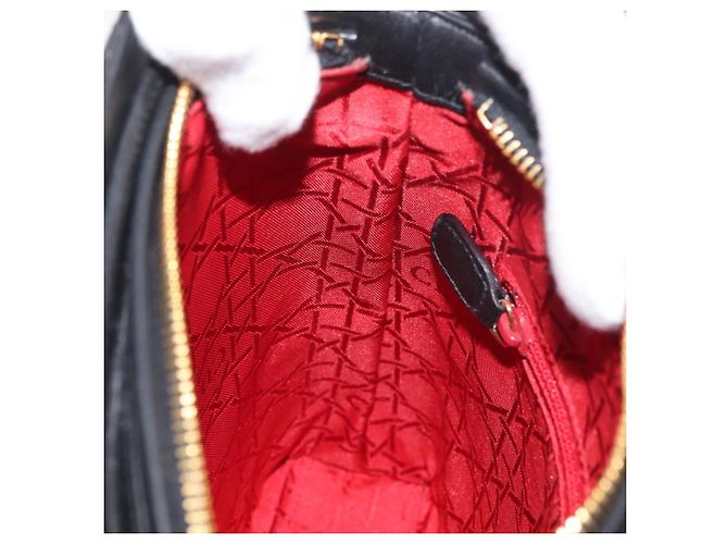 Borsa Christian Dior Lady Dior in pelle di agnello nera e oro Auth 181559SAM Nero D'oro - vista 20