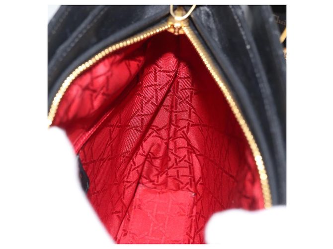 Borsa Christian Dior Lady Dior in pelle di agnello nera e oro Auth 181559SAM Nero D'oro - vista 21