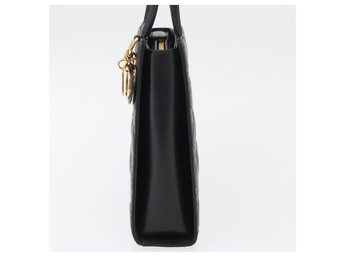 Borsa Christian Dior Lady Dior in pelle di agnello nera e oro Auth 181559SAM Nero D'oro - vista 3