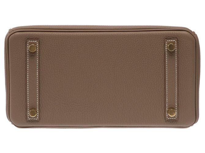 Hermès Borsa HERMES Birkin 25 in Pelle Étoupe - 103575 Taupe - vista 10