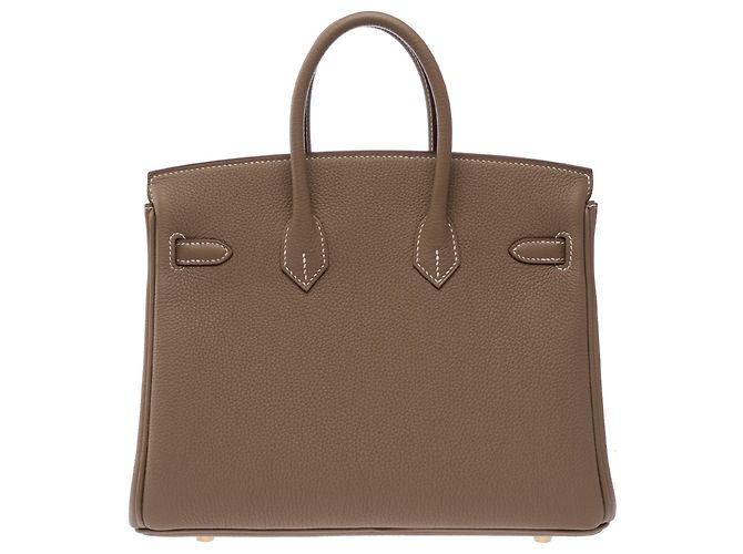 Hermès Borsa HERMES Birkin 25 in Pelle Étoupe - 103575 Taupe - vista 4