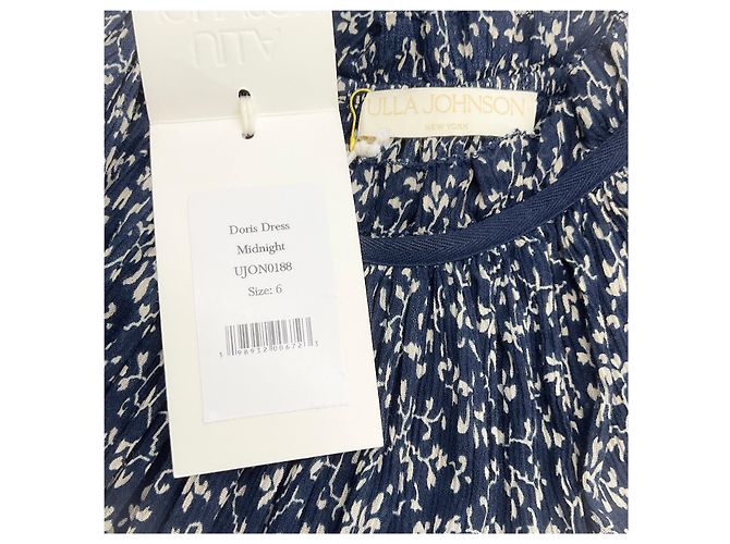 Vestido Doris de algodão azul-noite com mangas de babados Ulla Johnson - Ansicht 4