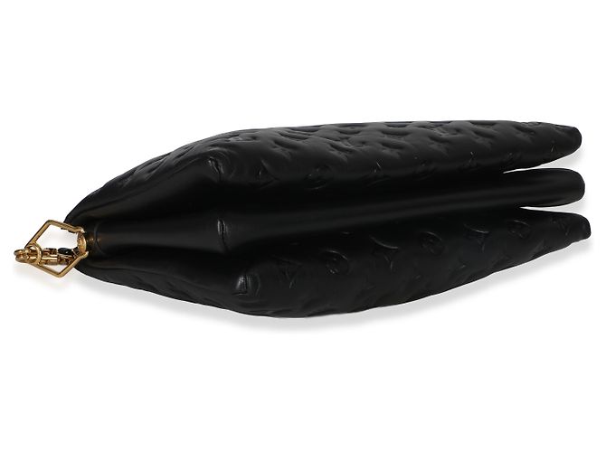Louis Vuitton Coussin MM in pelle di agnello nera con monogramma in rilievo Nero - vista 5
