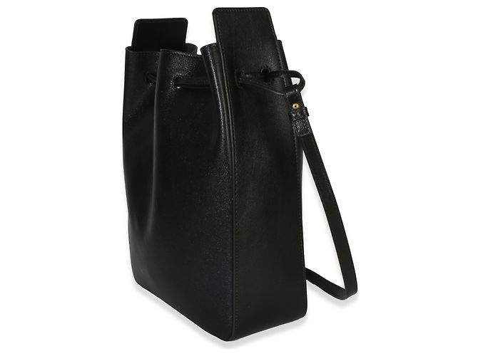 Piccola borsa bucket in pelle di vitello nera Saint Laurent Nero - vista 3