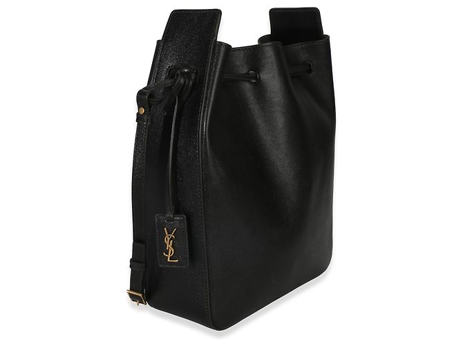 Piccola borsa bucket in pelle di vitello nera Saint Laurent Nero - vista 4