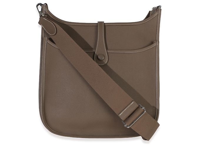 Hermès Etoupe Epsom Evelyne III PM 29 PHW Marrone - vista 2