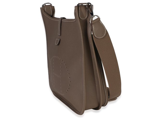 Hermès Etoupe Epsom Evelyne III PM 29 PHW Marrone - vista 3