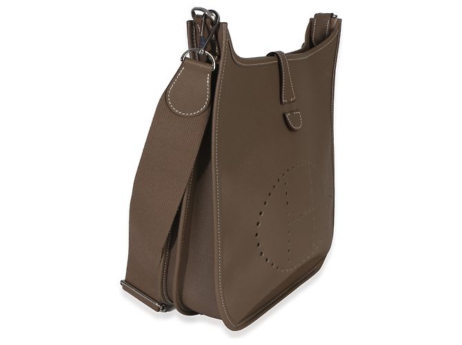 Hermès Etoupe Epsom Evelyne III PM 29 PHW Marrone - vista 4