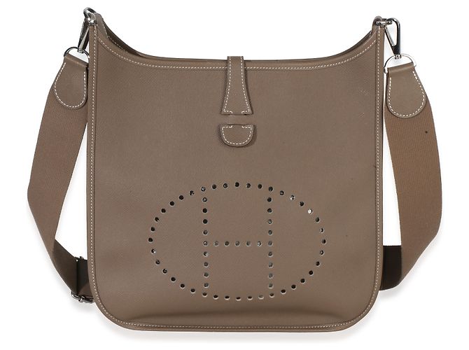 Hermès Etoupe Epsom Evelyne III PM 29 PHW Marrone - vista 8