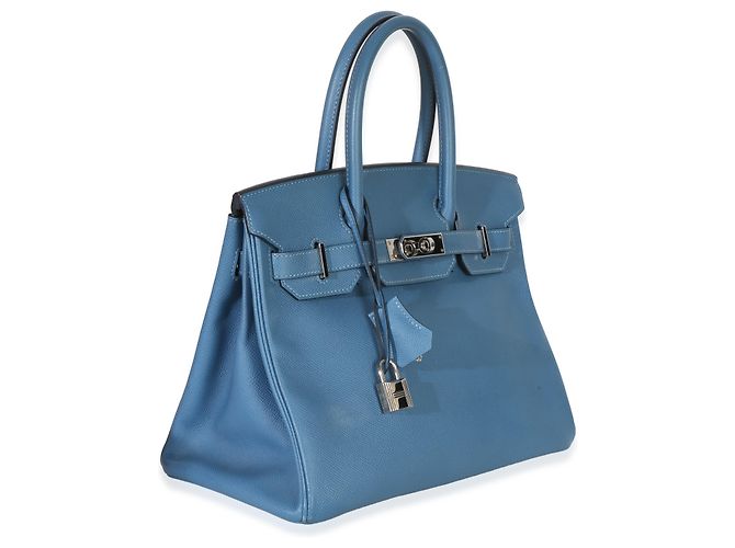 Hermès Bleu Brighton Epsom Birkin 30 PHW Azul - vista 4