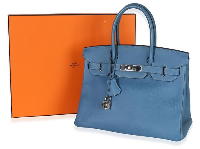 Hermès Bleu Brighton Epsom Birkin 30 PHW Azul - vista 5