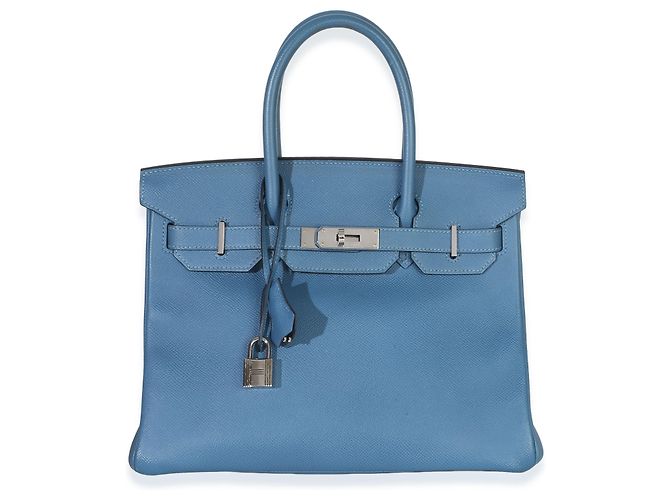 Hermès Bleu Brighton Epsom Birkin 30 PHW Azul - vista 8