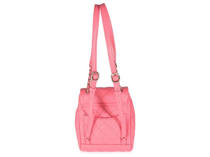 Zaino Chanel Pink Quilted Caviar Drawstring Handbag Rosa - vista 4