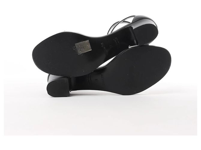 Hermès Sandali Manege Kelly in pelle nera x argento, Taglia 37 EU Nero - vista 6
