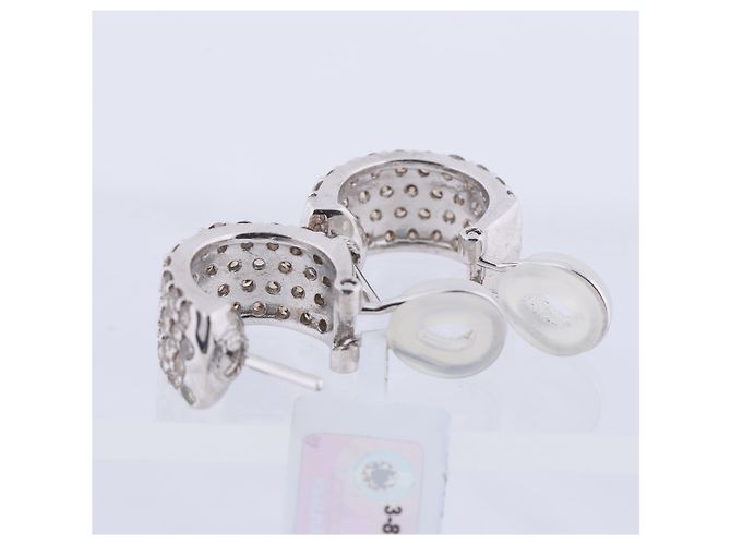 Autre Marque Orecchini in Diamante Non Firmato K18WG 12.5g 2.00/2.00 ct - vista 8