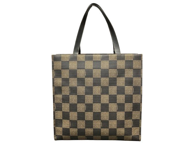 Borsa Tote Fendi marrone in pelle e PVC - vista 2