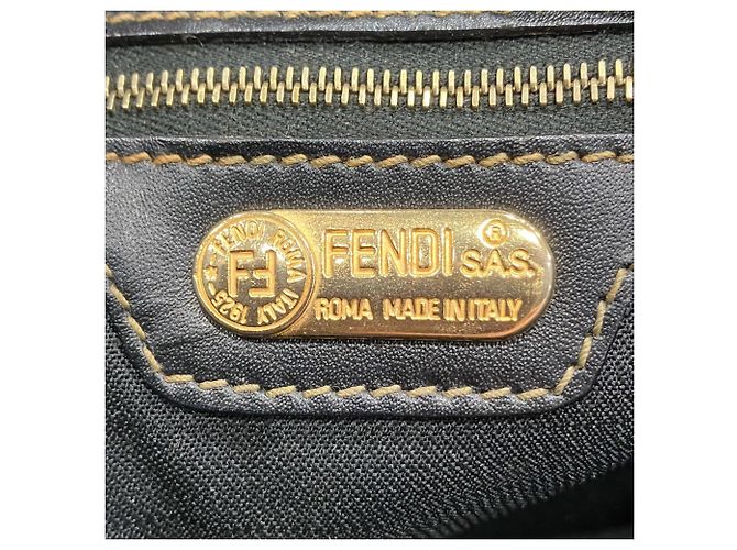 Borsa Tote Fendi marrone in pelle e PVC - vista 4