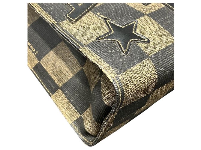Borsa Tote Fendi marrone in pelle e PVC - vista 7