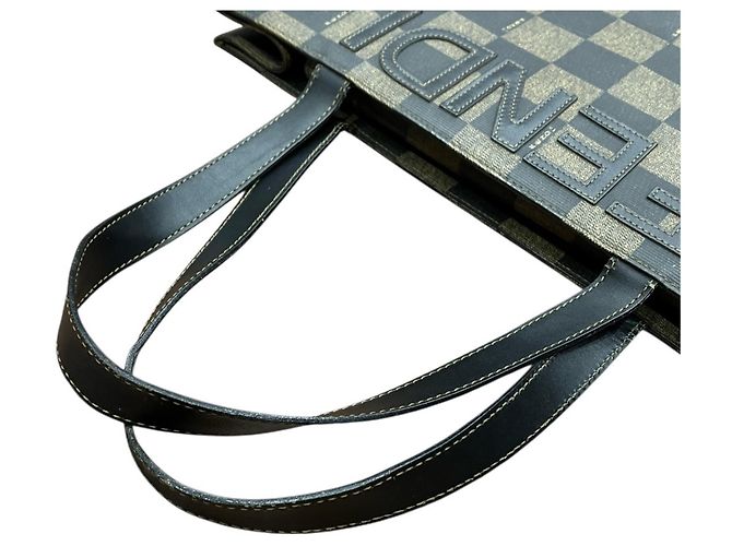 Borsa Tote Fendi marrone in pelle e PVC - vista 8