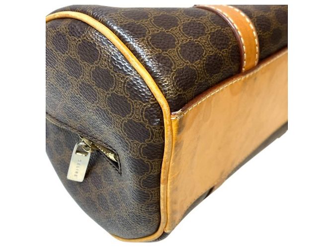 Céline Celine Mini Boston Handtasche mit Macadam-Muster Braun - Ansicht 6