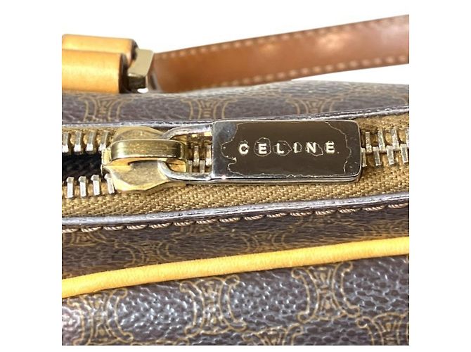 Céline Celine Mini Boston Handtasche mit Macadam-Muster Braun - Ansicht 8