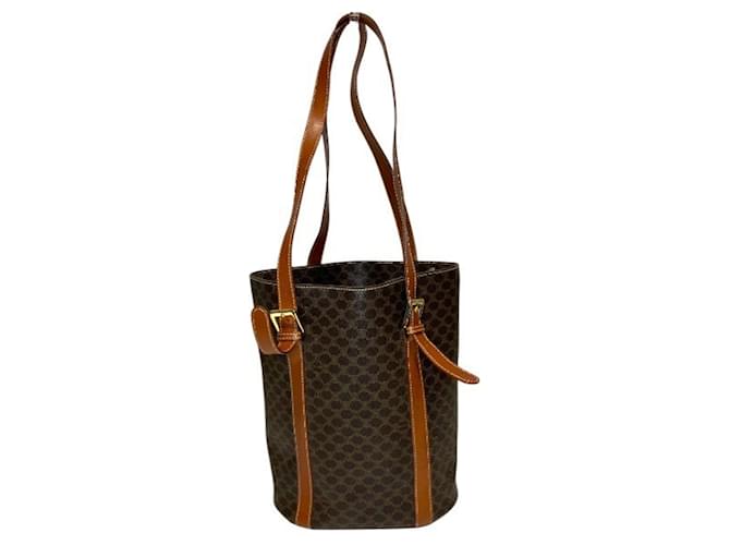 Céline Borsa a secchiello Celine motivo Macadam Marrone - vista 2