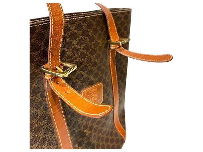 Céline Borsa a secchiello Celine motivo Macadam Marrone - vista 7