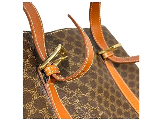 Céline Borsa a secchiello Celine motivo Macadam Marrone - vista 8