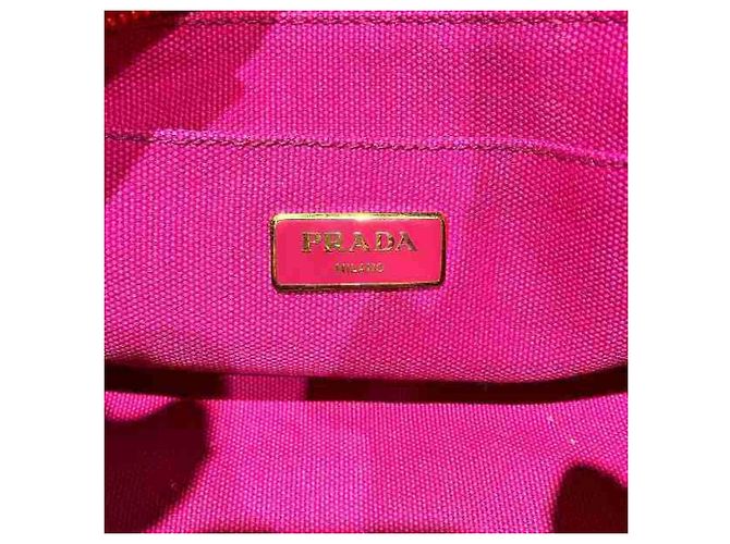 Borsa Tote in tela rosa Prada Canapa da donna - vista 4