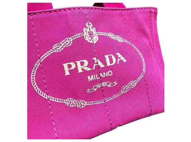Borsa Tote in tela rosa Prada Canapa da donna - vista 7