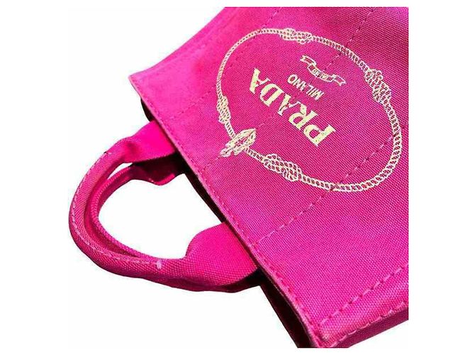 Borsa Tote in tela rosa Prada Canapa da donna - vista 8
