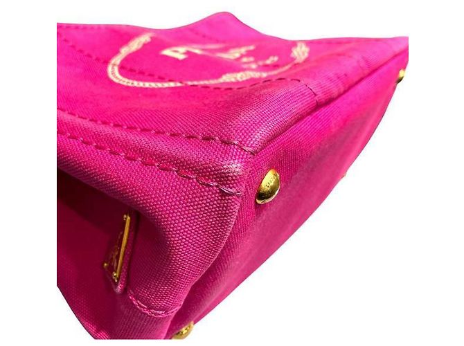 Borsa Tote in tela rosa Prada Canapa da donna - vista 9
