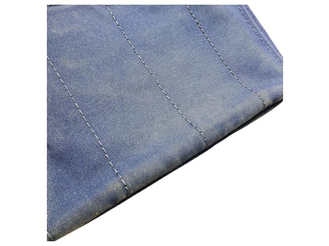 Borsa Tote in tela blu Prada Canapa - vista 8