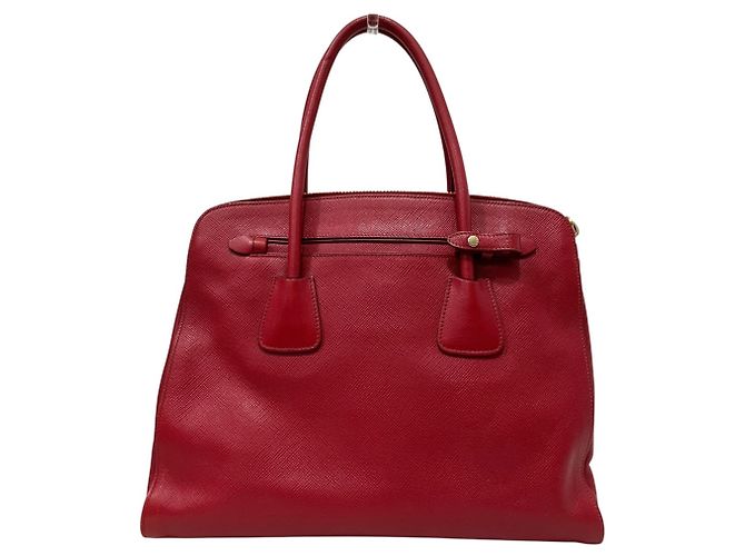 Borsa a tracolla in pelle bordeaux Prada Bordò - vista 2