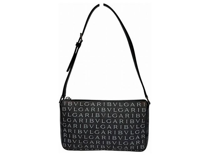 Bulgari BVLGARI BVLGARI Logo Canvas Mini Handbag Schwarz Weiß - Ansicht 2