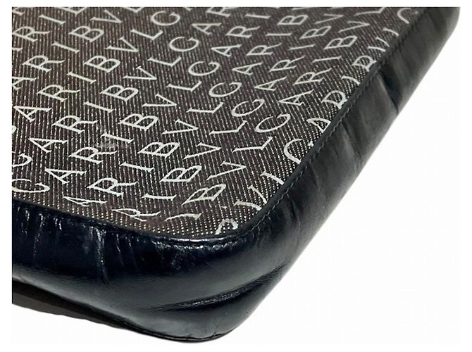 Bulgari BVLGARI BVLGARI Logo Canvas Mini Handbag Schwarz Weiß - Ansicht 9