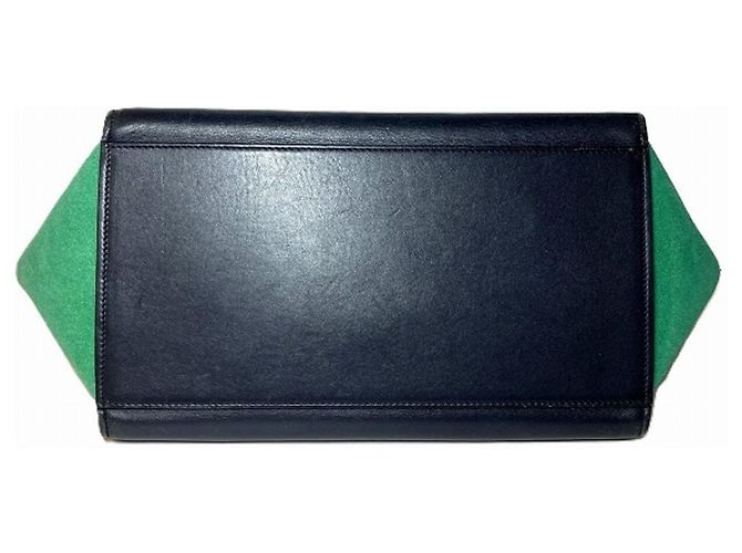16 Céline Borsa a 2 modi / Borsa a tracolla Celine Trapeze Verde Blu navy - vista 3