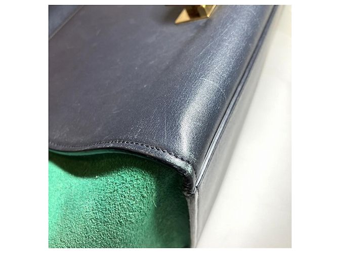 16 Céline Borsa a 2 modi / Borsa a tracolla Celine Trapeze Verde Blu navy - vista 6