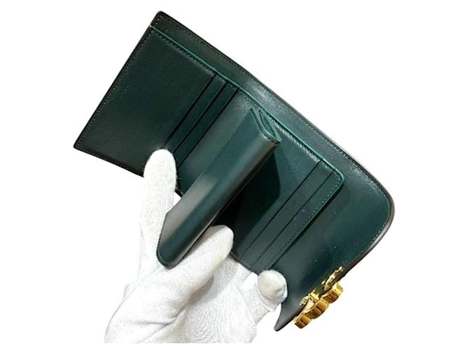 Céline Cartera compacta con solapa Celine Triomphe Verde - vista 3