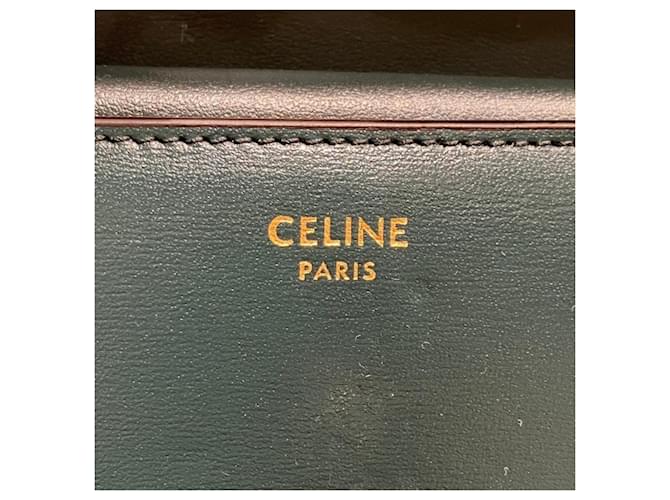 Céline Cartera compacta con solapa Celine Triomphe Verde - vista 4