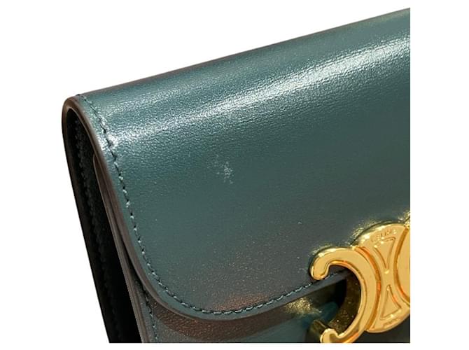 Céline Cartera compacta con solapa Celine Triomphe Verde - vista 5