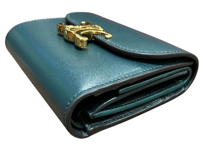 Céline Cartera compacta con solapa Celine Triomphe Verde - vista 8