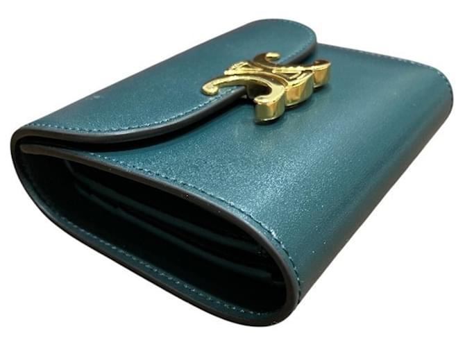 Céline Cartera compacta con solapa Celine Triomphe Verde - vista 9