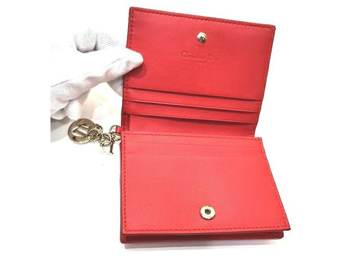 Christian Dior Dior Cartera Bi-fold Cannage Roja - vista 3
