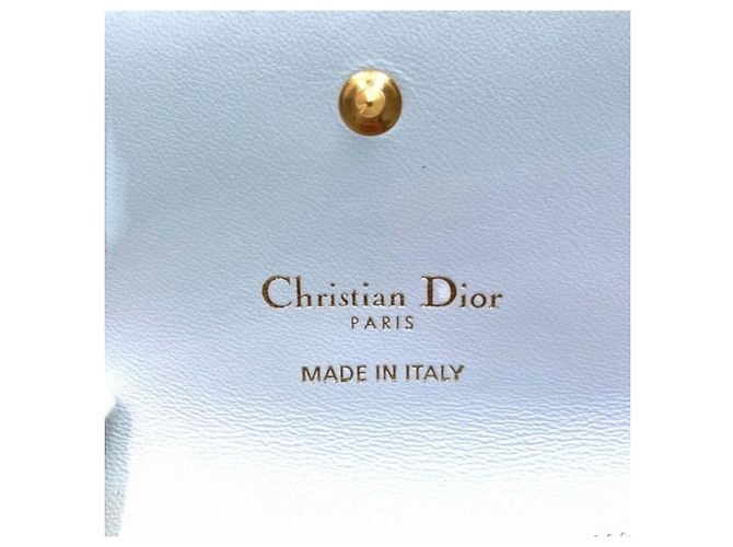 Carteira dobrável de couro azul Christian Dior - vista 4