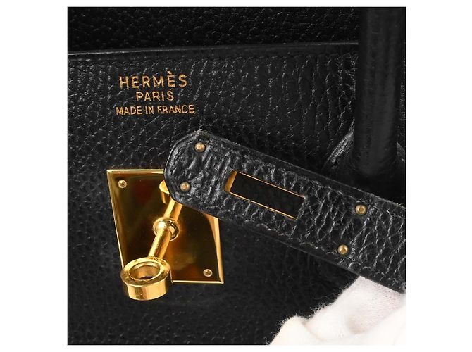 Borsa Hermès Birkin Black Ardennes con finiture oro 35 Nero - vista 4